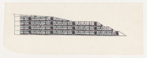 Sketch elevation for Casa dello studente, Trieste, Italy