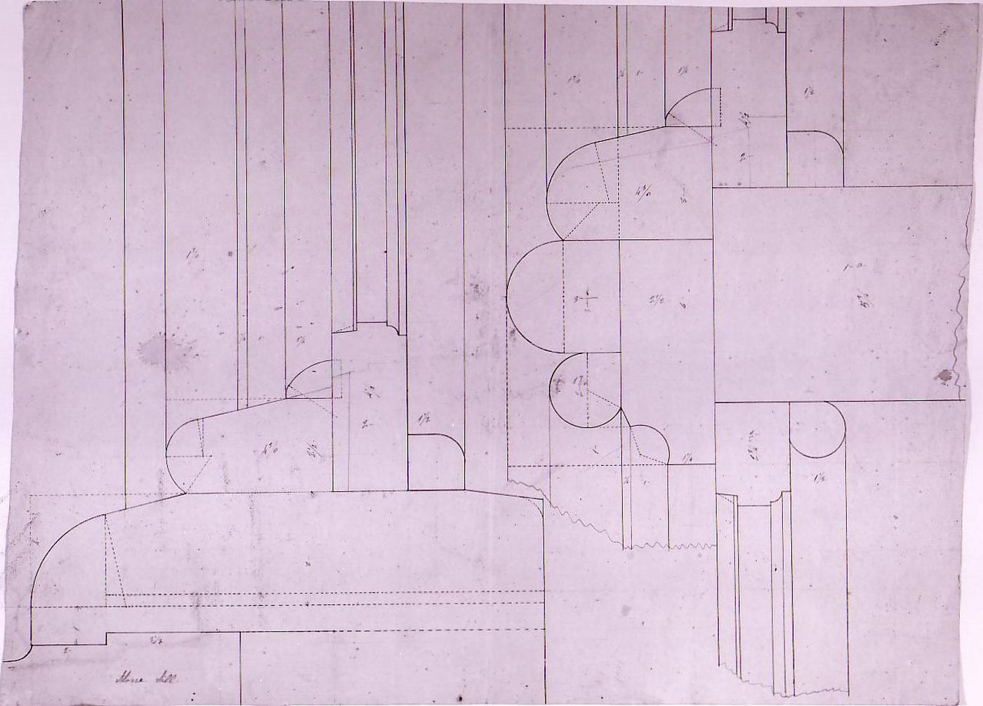 Sections for window mouldings for Notre-Dame de Montréal