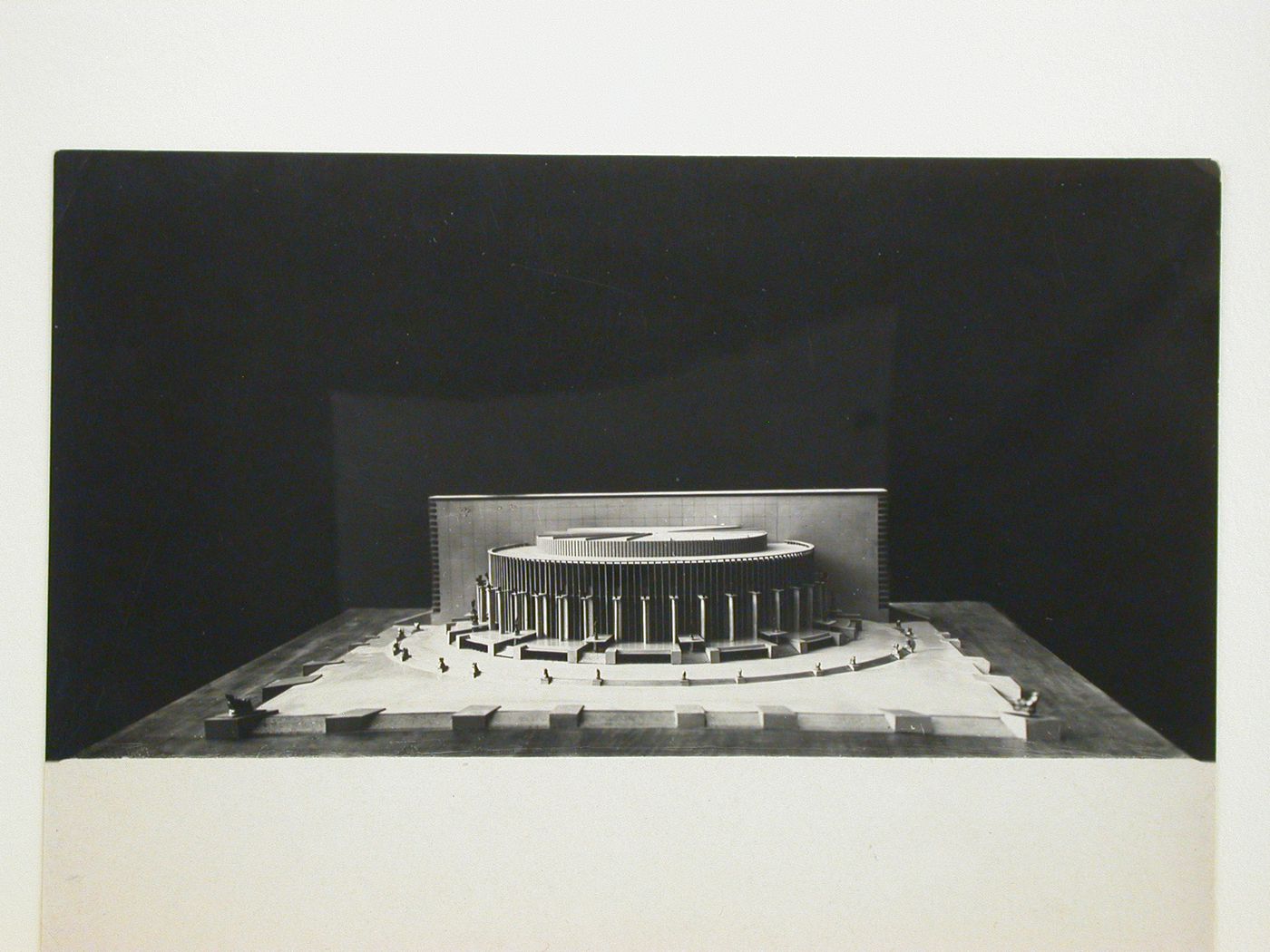 Photograph of a model for the final round of competition for a "synthetic theater" in Sverdlovsk, Soviet Union (now Ekaterinburg, Russia)