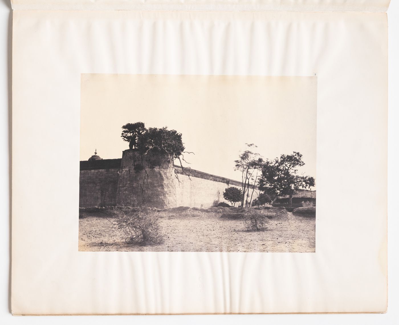 Teramboor. South-east corner of the outer wall of the pagoda.