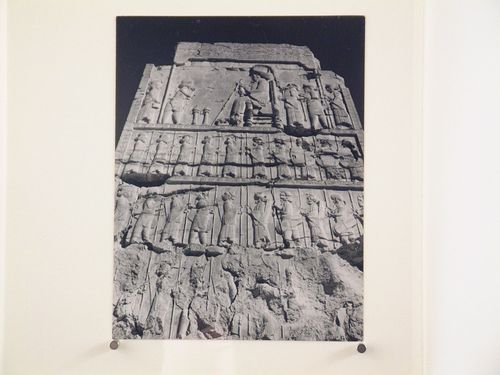 Detail of doorway with relief depicting an audience scene, Throne Hall, Persepolis, Iran