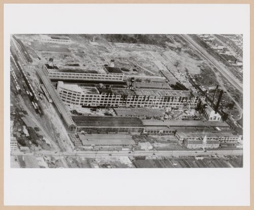 Aerial view of the Press and Hub Building, Budd Wheel Company Assembly Plant, Detroit, Michigan