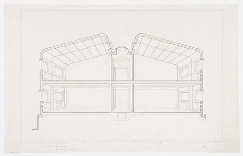 Olivetti Training Centre, Haslemere, England: sectional perspective