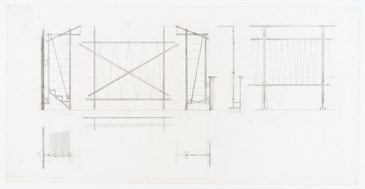 Drawing of the terrace for Casa Insinga, Milan, Italy