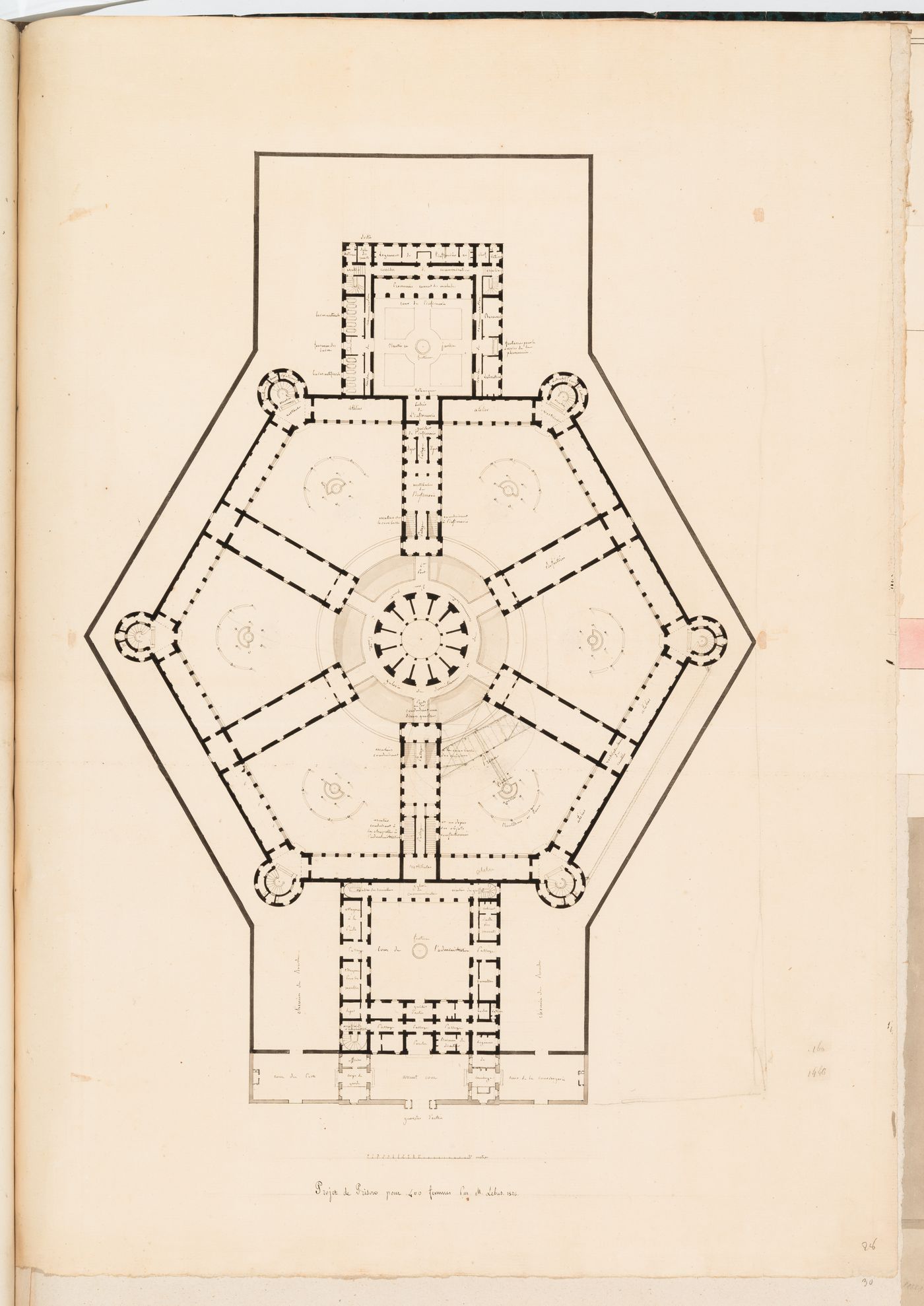 Prison de la Petite Roquette, Paris: Plan of the ground floor