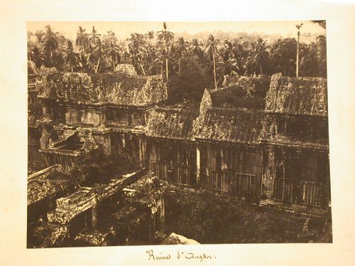 View of the second enclosure and the second gallery showing the south library of the second enclosure and the southern west entrance of the second gallery, Angkor Wat, Siam (now in Cambodia)
