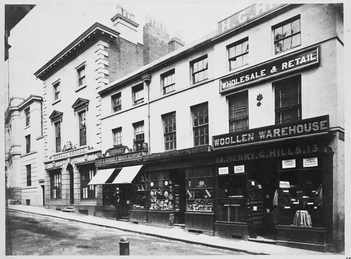 View of shops in Union Street, Birmingham, England