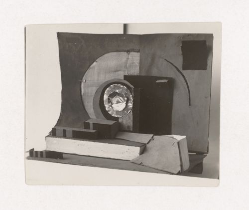 Photograph of a student model on the topic "Complex Composition Showing Combination of Texture, Material and Form of the Frontal Surface" for the "Space" course at the Vkhutemas (Higher State Artistic Technical Studios), Moscow