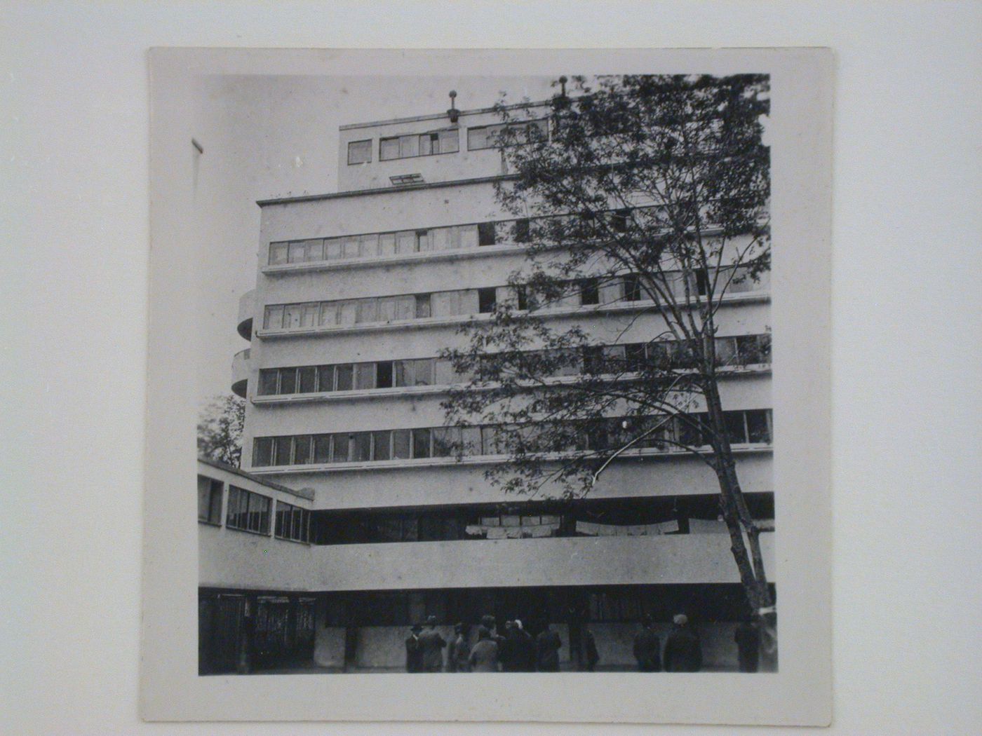 Exterior view of the Narkomfin (People's Commissariat for Finance) Apartment Building, 25 Novinskii Boulevard, Moscow