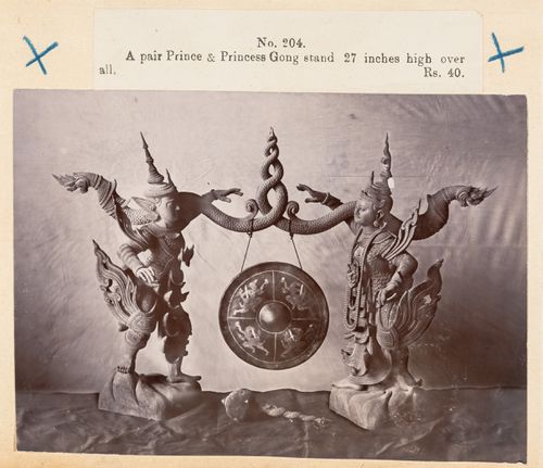 View of a gong, F. Beato Limited, C Road, Mandalay, Burma (now Myanmar)