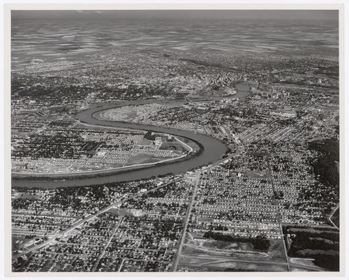 The Red River separates St Vital, Norwood and St Boniface from Winnipeg, Manitoba