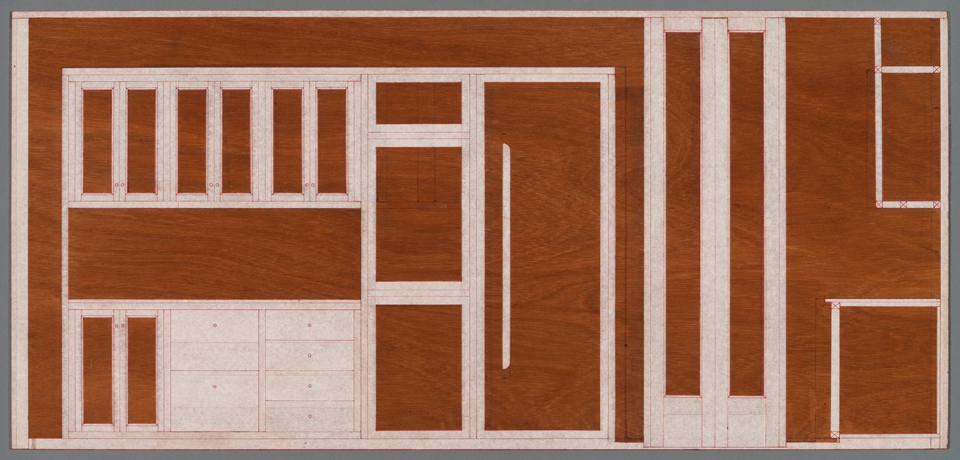 Saat Rasta : elevation of interior façade of the kitchen