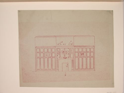 Elevation for an interior wall with wainscoting