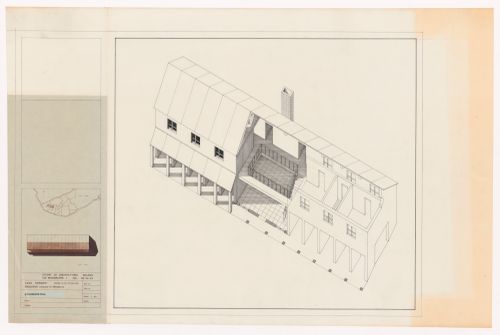 Sectional axonometric for Casa Ornaghi, Bracchio, Italy