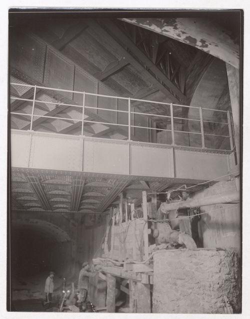 Construction of the Paris Metro, interior view of tunnel construction, Paris, France