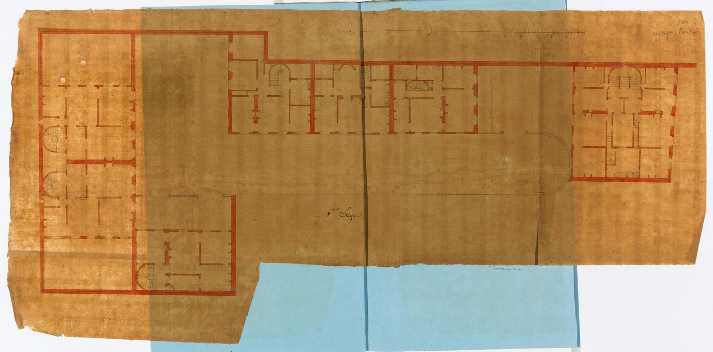 Project for an apartment house for M. Boulnois: First floor plan