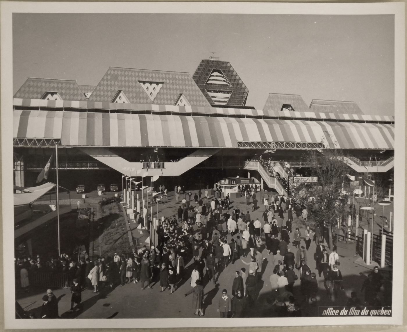 View of the Expo-Express Station next to the Man the Producer Pavilion, Expo 67, Montréal, Québec