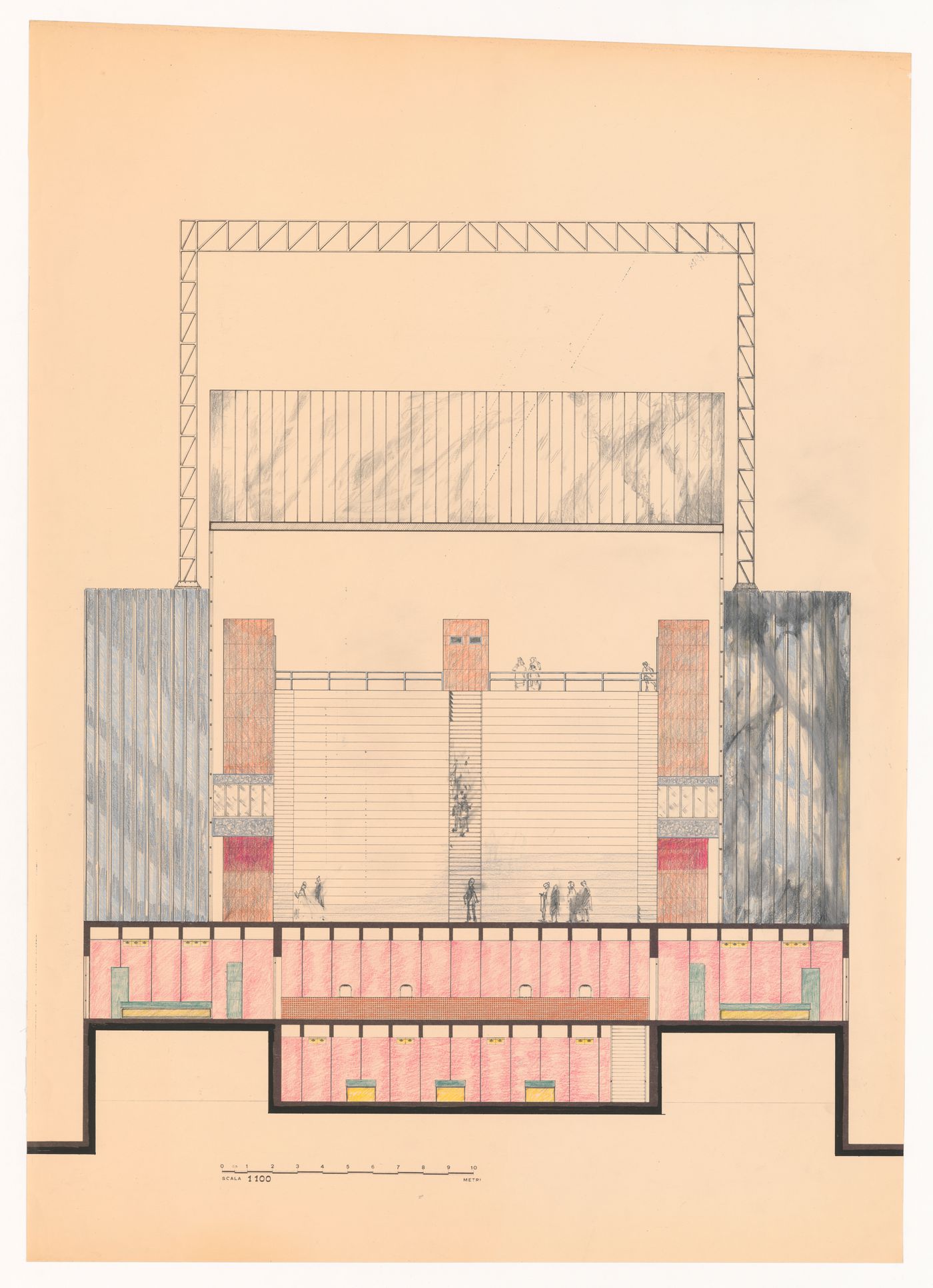 Elevation for Urban park competition, Modena, Italy