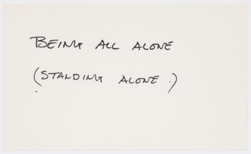 Being all alone (Standing alone)