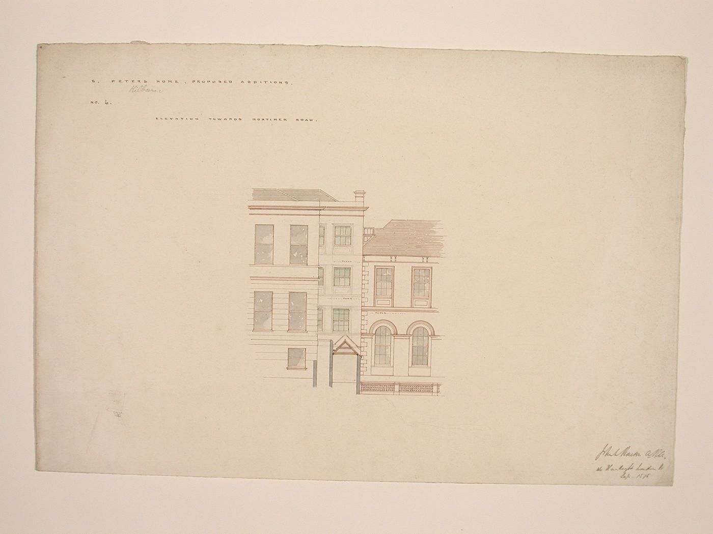 St. Peter's Home, Kilburn: Elevation with detail