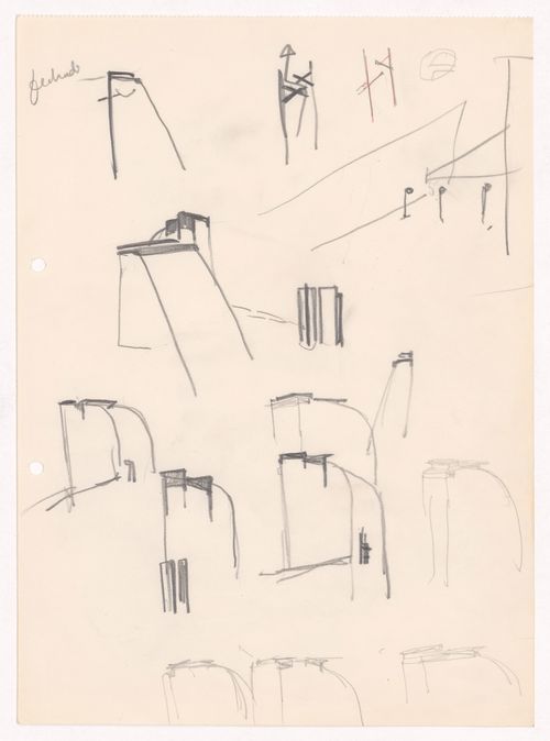 Sketch details for Casa de chá, Restaurante da Boa Nova, Leça da Palmeira, Portugal