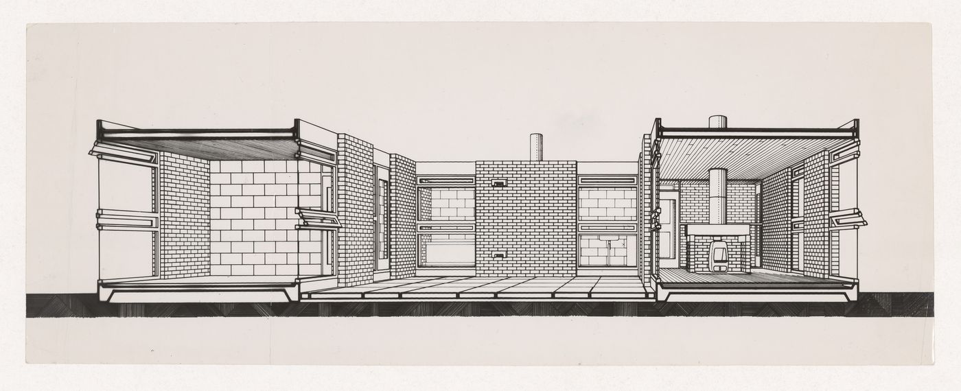 Photograph of a perspective drawing for House near Cowes, Isle of Wight, England