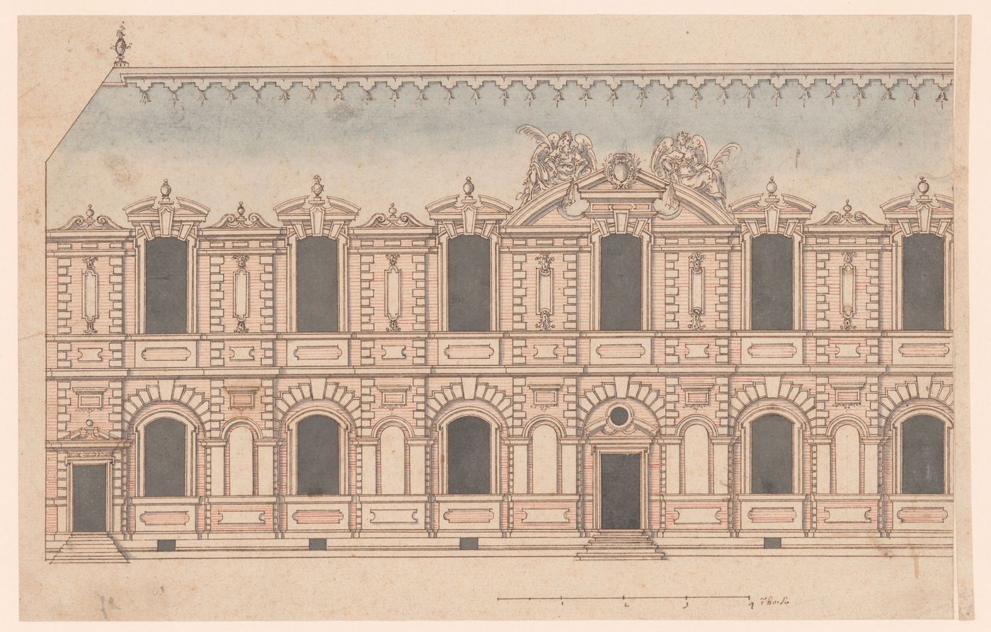 Elevation of a palace façade