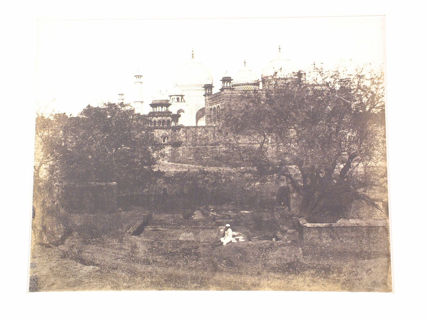 View of the Taj Mahal and the Jami Masjid from the south, Agra, India