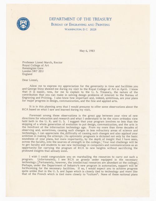 Letter from Russell A. Kirsch to Lionel March