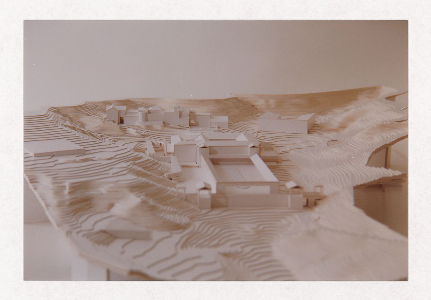 View of model for Museu J. Paul Getty, Malibu, United States