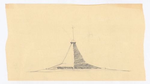 Sketched elevation, North Christian Church, Columbus, Indiana