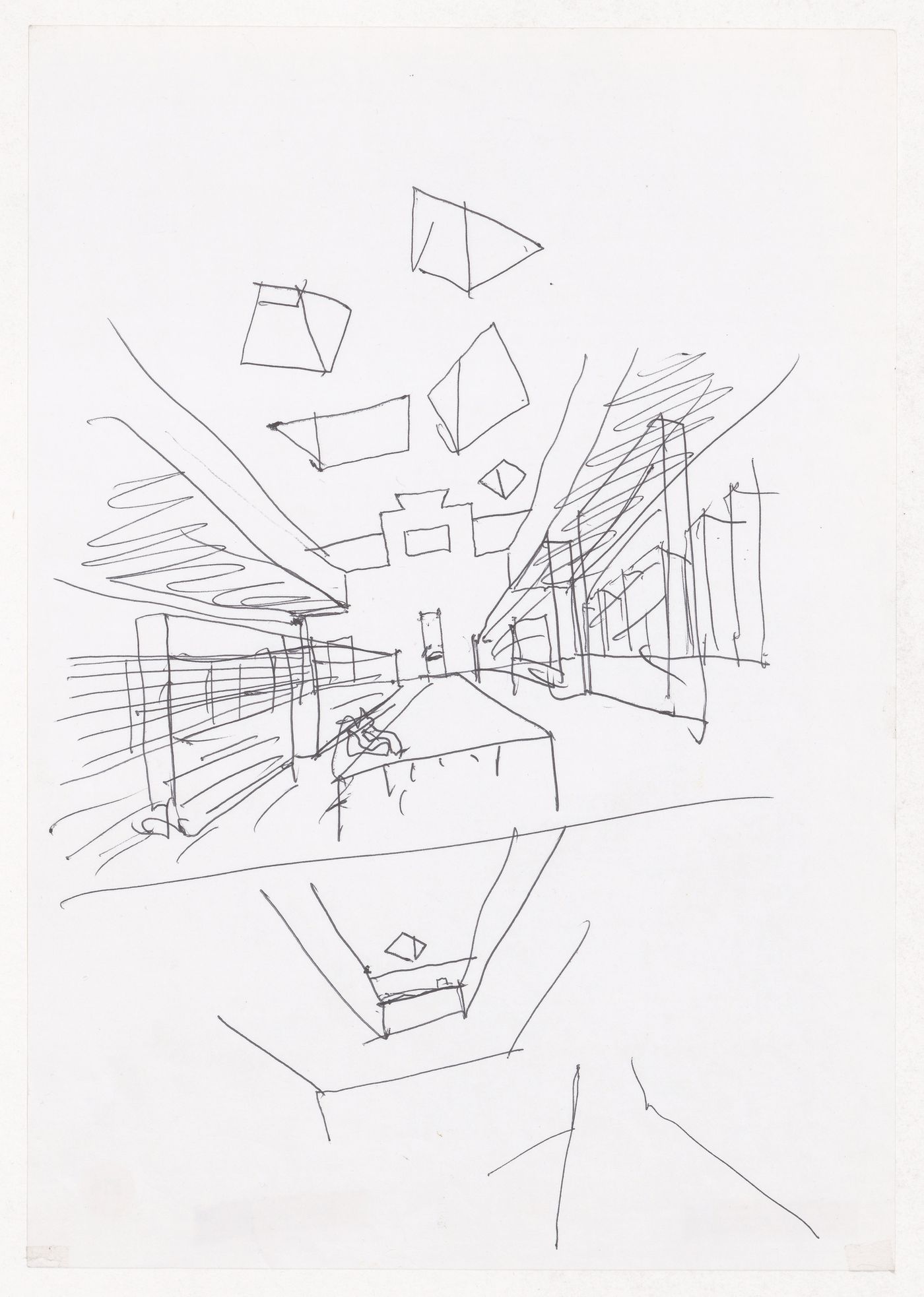 Sketch perspectives for Faculdade de Ciências da Informação, Santiago de Compostela, Spain