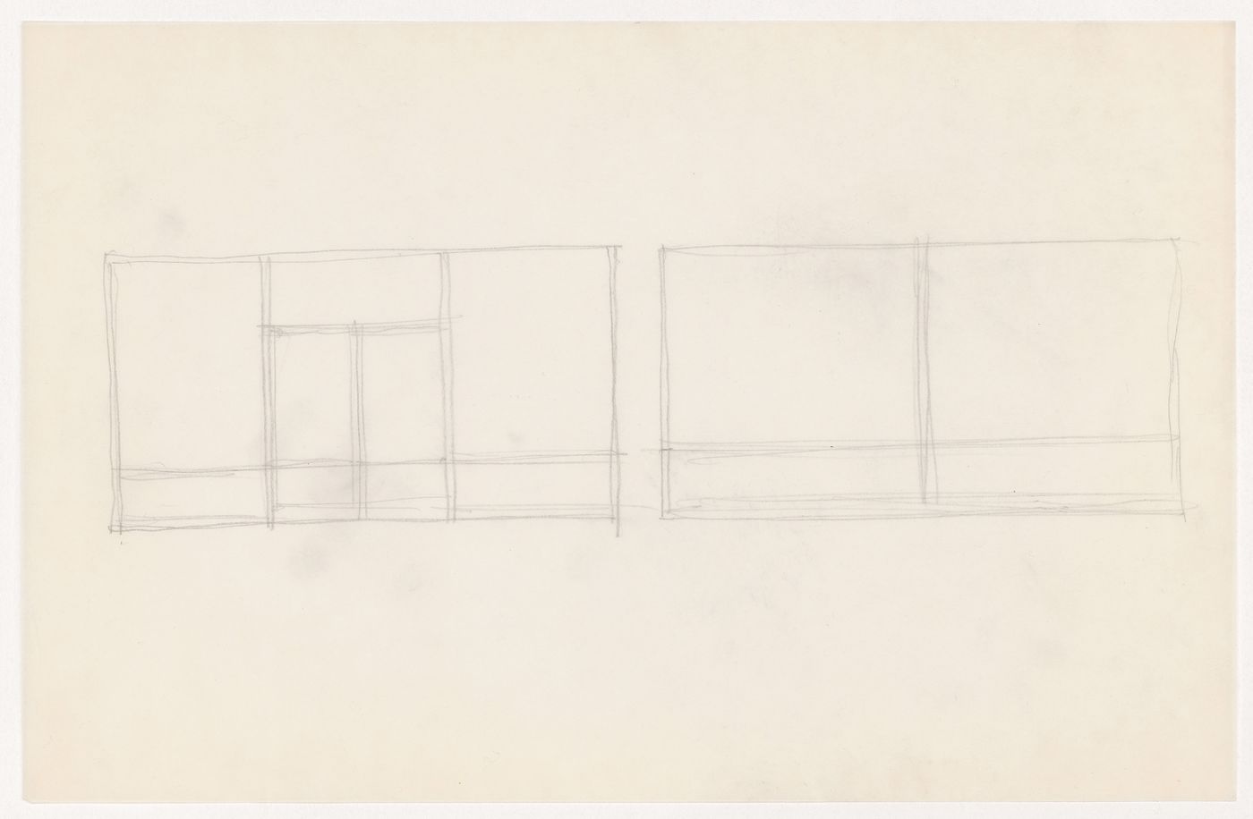 Sketch elevation for windows and sketch elevation for entrance for the Metallurgy Building, Illinois Institute of Technology, Chicago