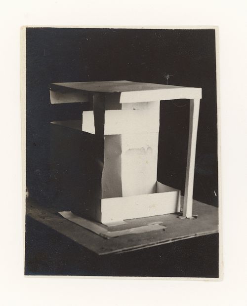 Photograph of a student model on the topic "Constructing and Finding a Spatial Voluminous Composition Using Surface Elements" for the "Space" course at the Vkhutemas (Higher State Artistic Technical Studios), Moscow