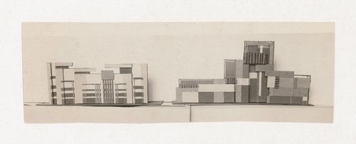 Photograph of student models on the topic "Construction of Frontal Surface Based on Vertical, Horizontal and Inclined Combination of Two or More Rhythmical Rows" for the "Space" course at the Vkhutemas, Moscow
