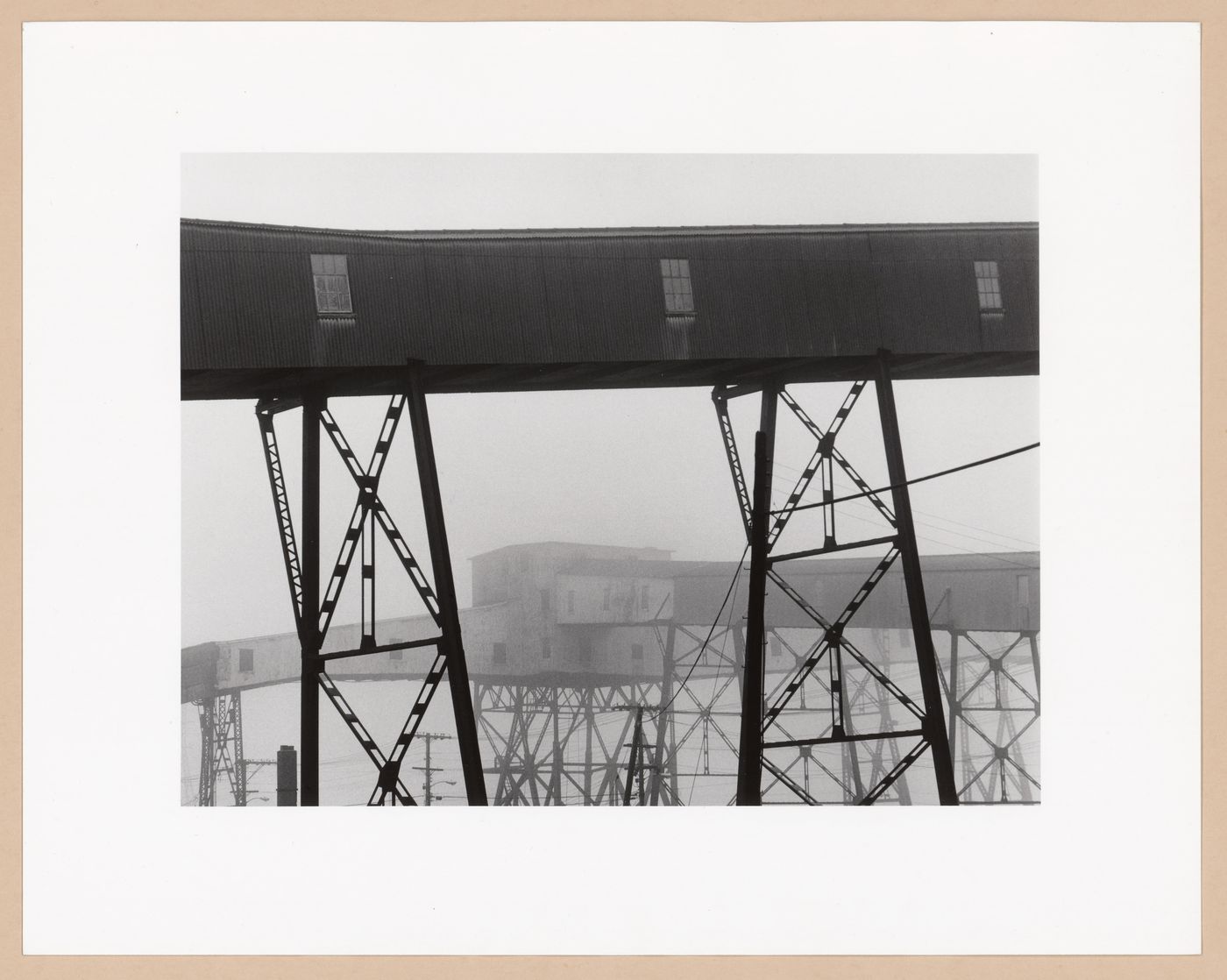 Conveyor sheds and loading facilities, Dover Mills Ltd., Halifax, Nova Scotia, from the series The Forms of Canadian Industrial Architecture