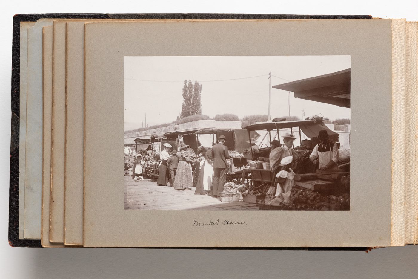 View of a market, probably Quebec City, Quebec, Canada