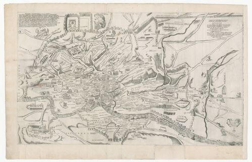 Map showing a reconstruction of ancient Rome, Italy