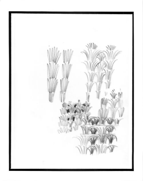 Sketches of the interior columns with concealed lighting for the Grosses Schauspielhaus, Berlin.