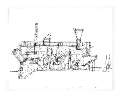 Sectional Elevation for Cathedral, from Pewter Wings Golden Horn Stone Veil