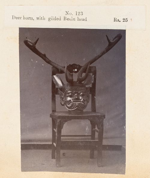 View of a statue, F. Beato Limited, C Road, Mandalay, Burma (now Myanmar)