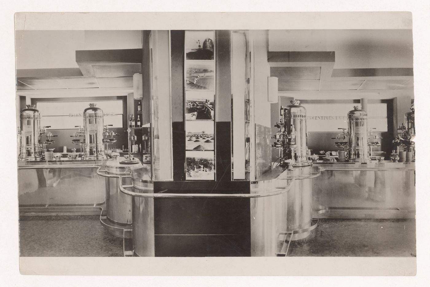 Interior view of Cafés du Brésil coffee shop, Wagram avenue, 8th arrondissement, Paris, France