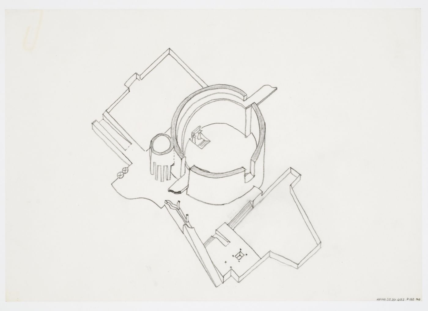 Staatsgalerie, Stuttgart, Germany: axonometric