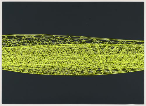 Wireframe perspective of a detail from the space frame for the Galaxy Toyama Gymnasium, Imizu, Toyama, Japan