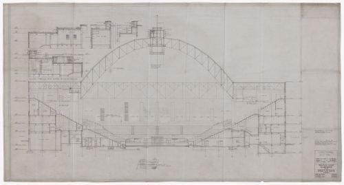 Longitudinal section for Maple Leaf Gardens, Toronto