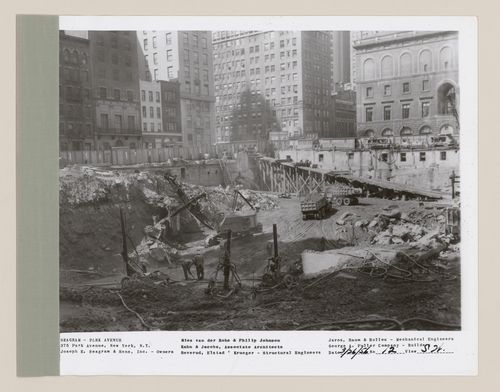 Seagram building under construction, 375 Park avenue, New York, N.Y., south-west view