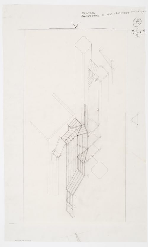 Leicester University Engineering Building, Leicester, England: axonometric
