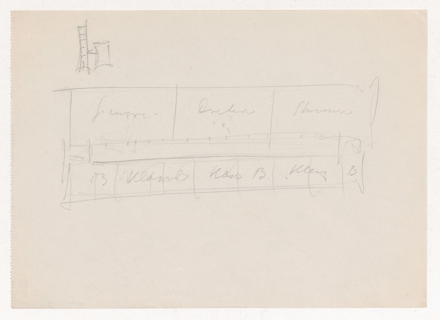 Sketch plans for a campus building for Illinois Institute of Technology