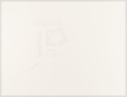 Weavers' Studio : plan of new building foundations in relation to landscape