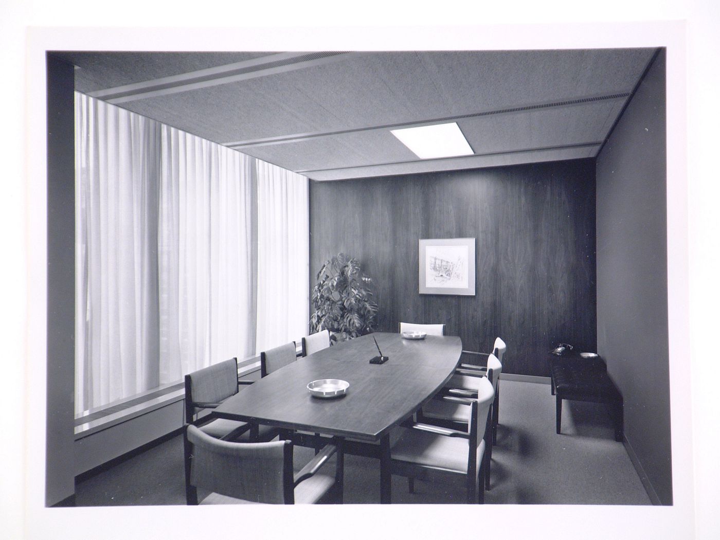 Interior view of a small conference room, Hartford National Bank and Trust Company building, Hartford, Connecticut, United States